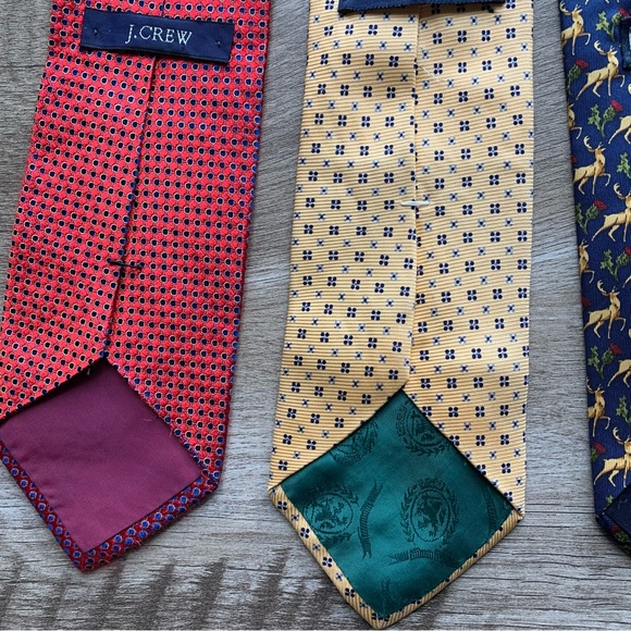 Lot 4 Printed 100% Silk Ties J.Crew Tommy Hilfiger Banana Republic Gap Premium - Picture 5 of 12